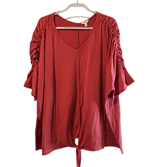 Terra & Sky Tops - Terra & Sky Orange Top 3X EUC